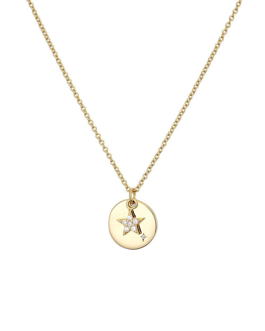 Mary-K - Gold Disc & Pave Star Necklace