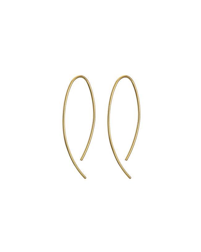 Mary-K - Gold Small Fine Curve Earrings