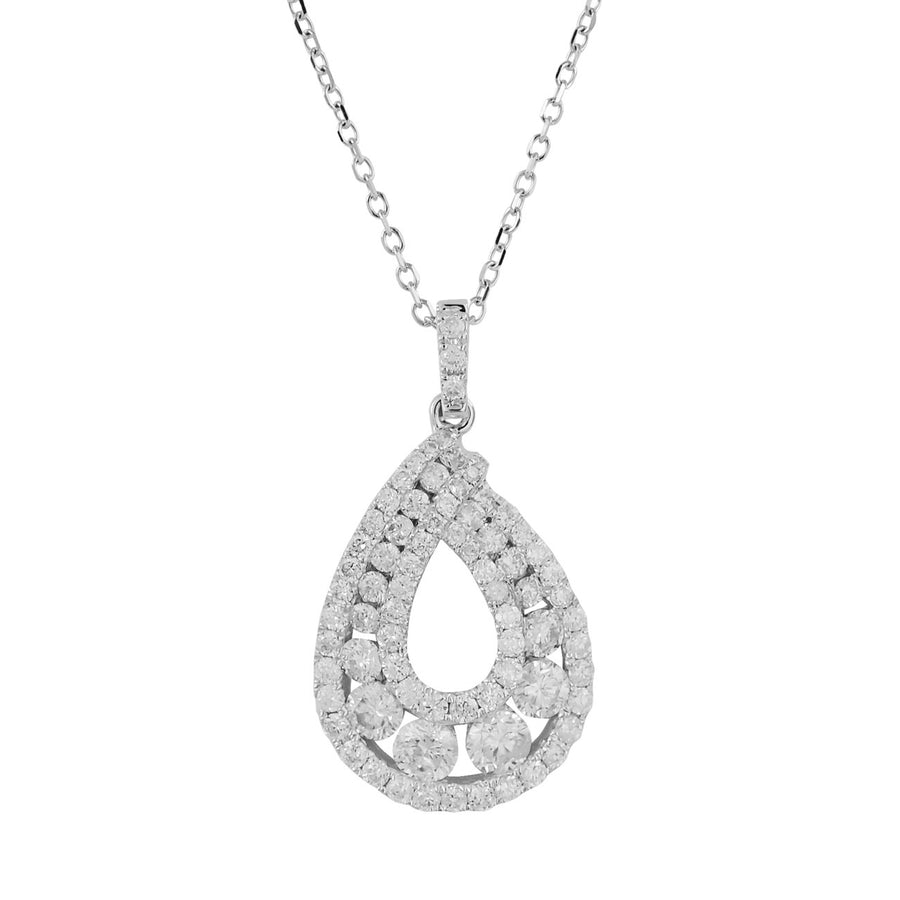 Diamond Pear Cluster Necklace