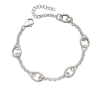 Silver Open Oval Link Bracelet