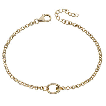 Silver Gold Plated Single Oval Link Bracelet