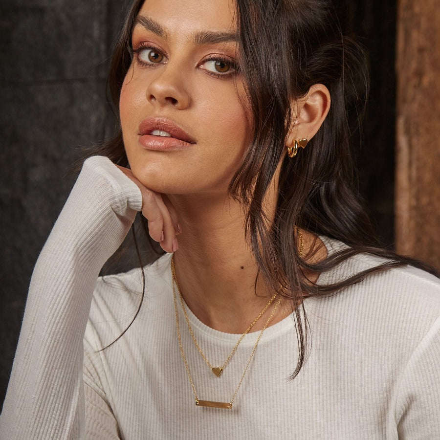 Silver Gold Plated Bar Necklace