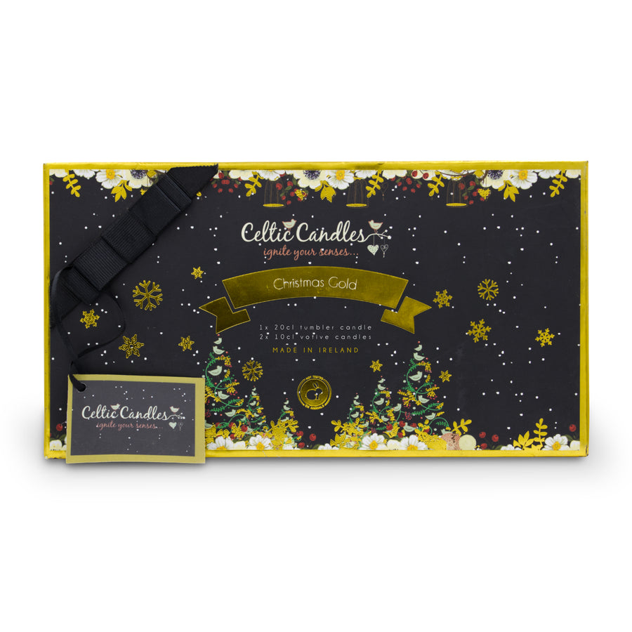 Celtic Candles - Christmas Gift Box - Christmas Gold