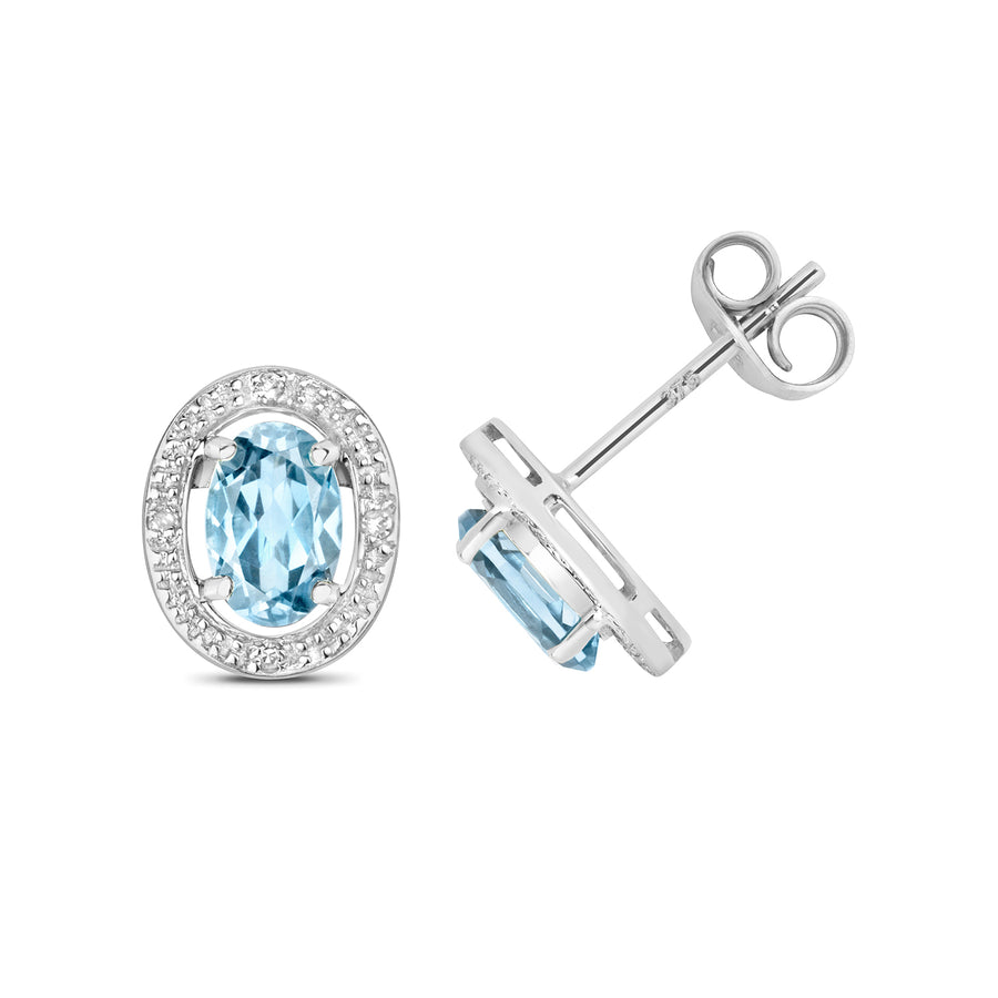 Aquamarine & Diamond Earrings