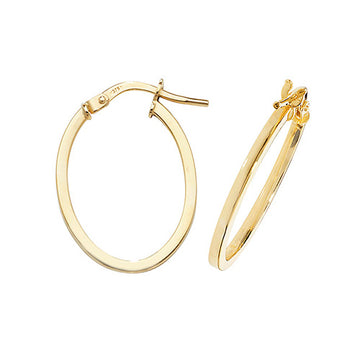 9ct Oval Hoop Earrings
