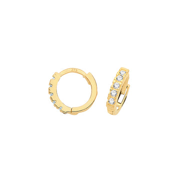 9ct Gold Hinged Cz Earrings