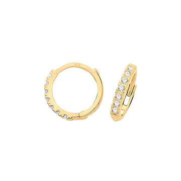 9ct Gold Hinged Cz Earrings