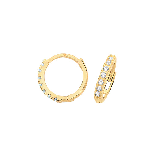 9ct Gold Hinged Cz Earrings