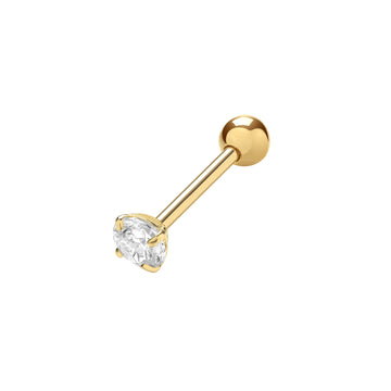 9ct Yellow Gold Cz Cartilage Earring