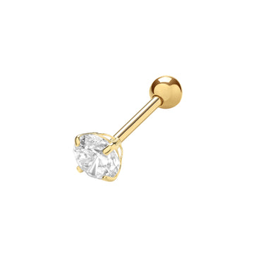 9ct Yellow Gold Cz Cartilage Earring