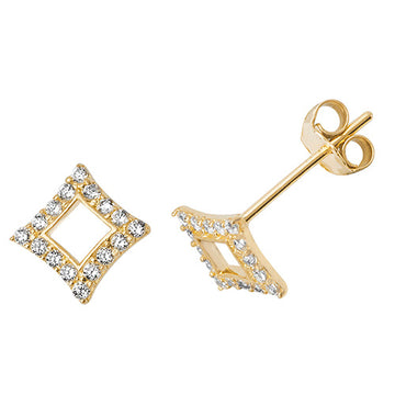 9ct Gold CZ Earrings