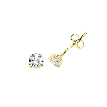 9ct Gold Cz Stud Earrings