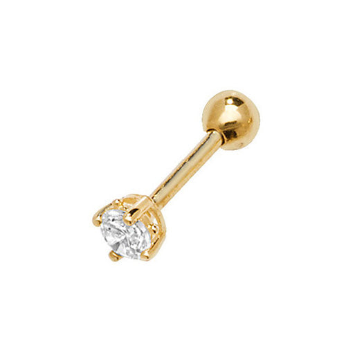 9ct Yellow Gold Cz Cartilage Earring