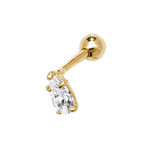 9ct Yellow Gold Pear Cz Cartilage Earring