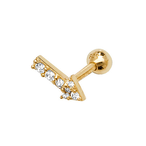 9ct Yellow Gold Arrow Cz Cartilage Earring