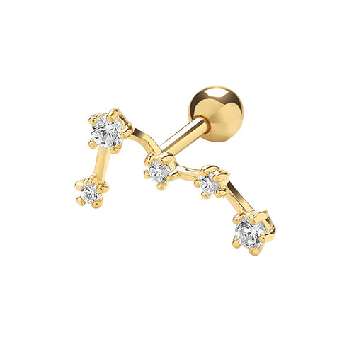 9ct Yellow Gold Constellation Cz Cartilage Earring