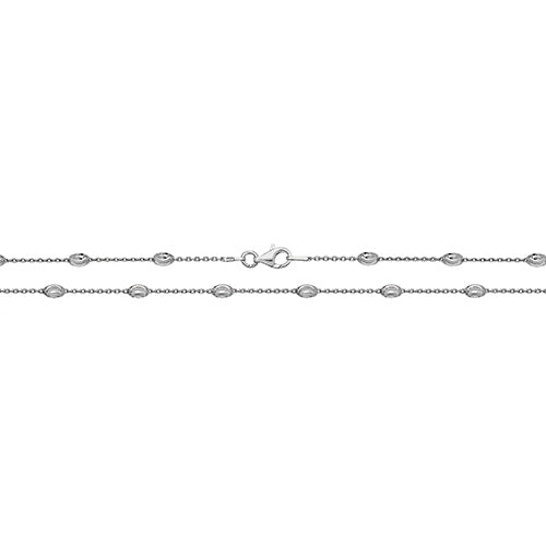 Sterling Silver Oval Moon Necklace