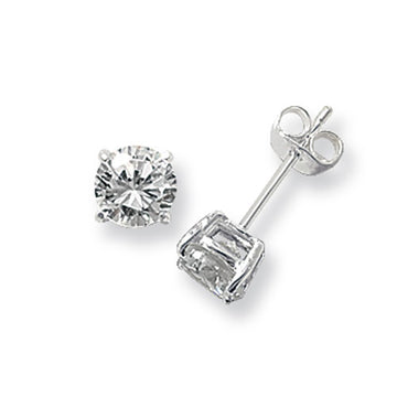 Sterling silver Round CZ Earrings