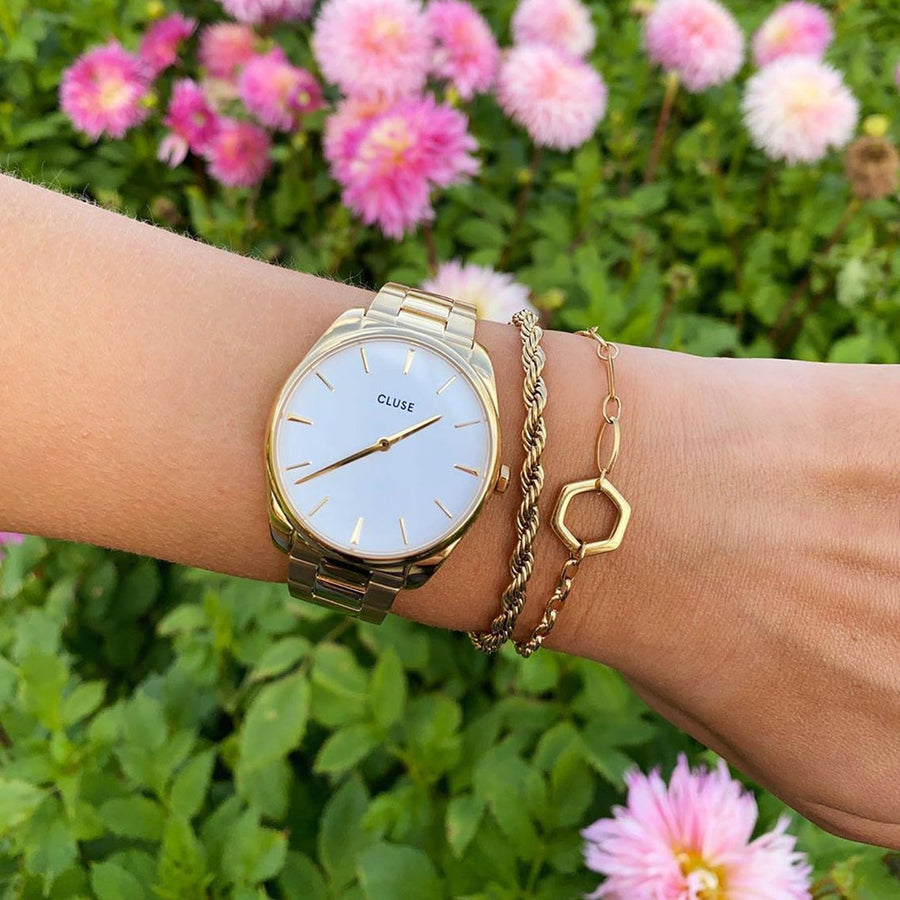 Cluse - Féroce Steel White, Gold Colour