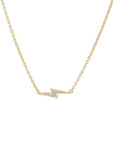 Mary-K - Gold Pave Bolt Necklace