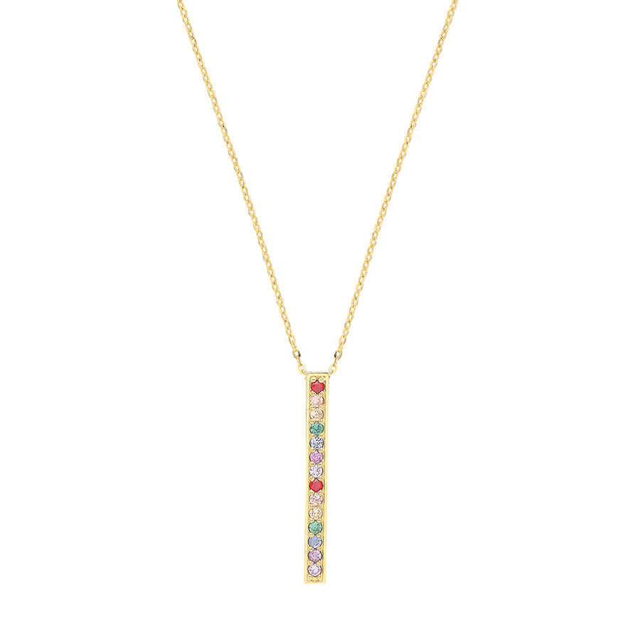 9ct Gold Rainbow Bar Necklace