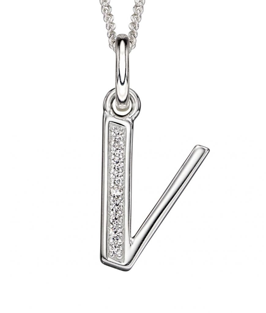 Initial V Necklace