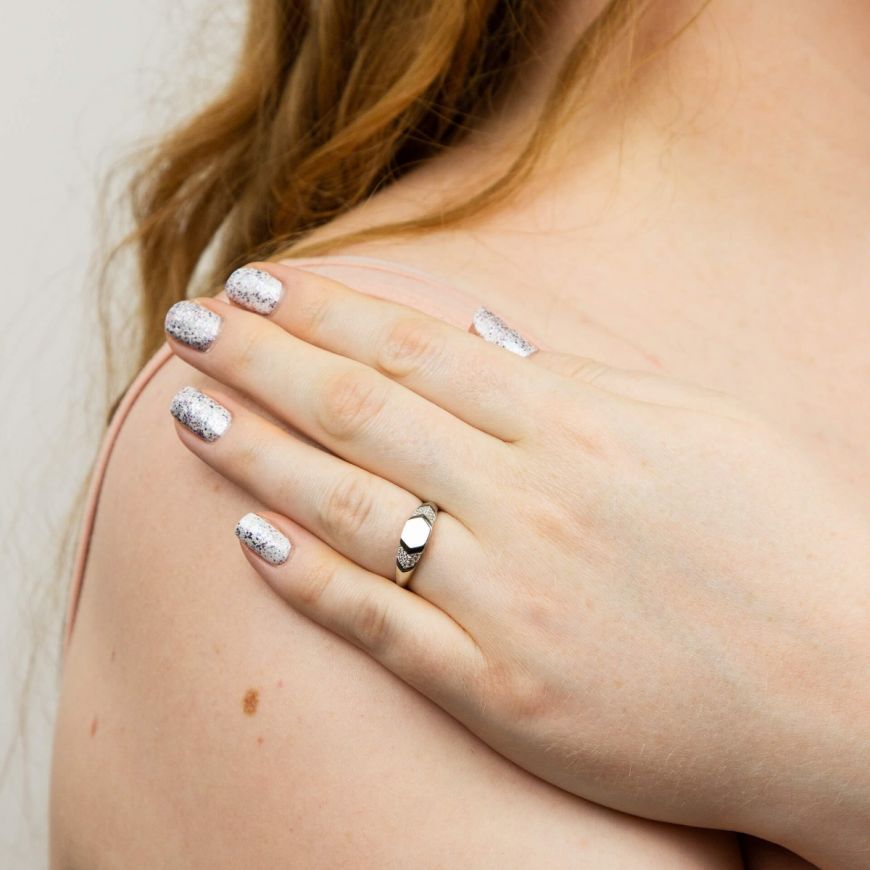 Fiorelli - Hexagonal Signet Ring With Cz