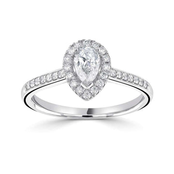 Diamond Pear Halo Ring