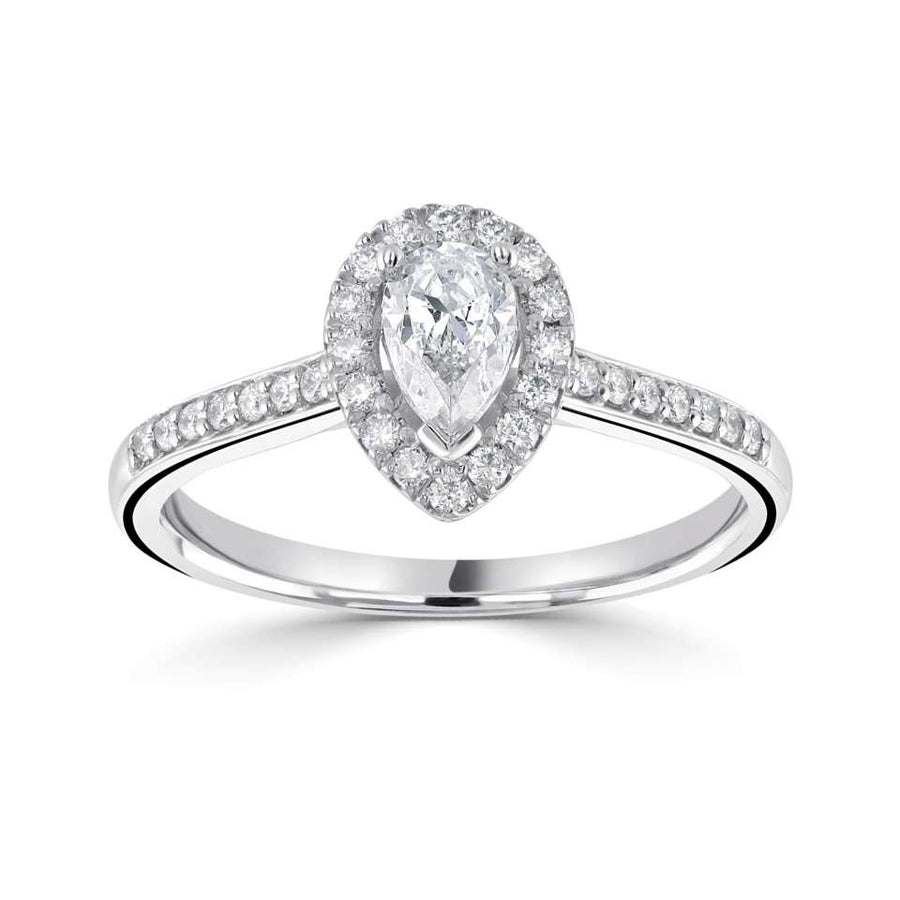 Diamond Pear Halo Ring