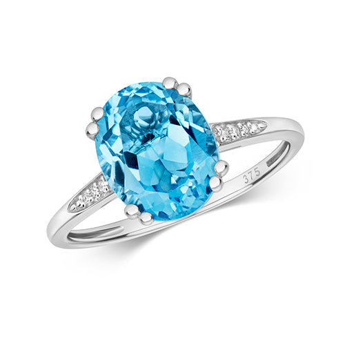 Swiss Topaz & Diamond Ring