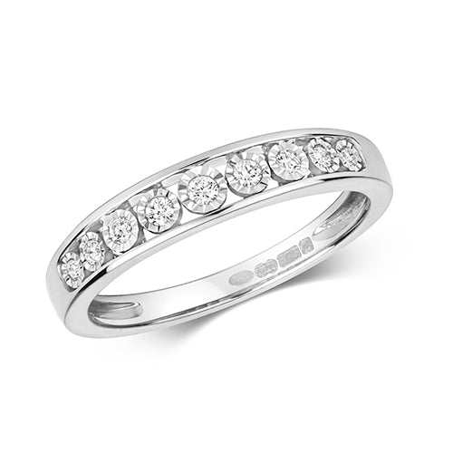 9ct White Gold Wedding/Eternity Ring