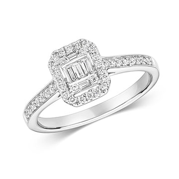 Square Cluster Diamond Ring