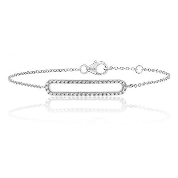 Silver Oval Cz Bracelet