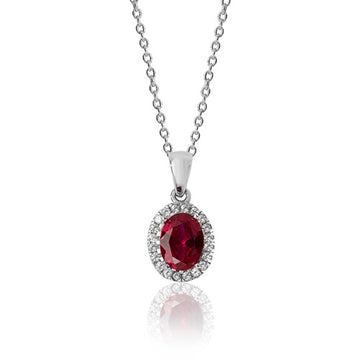 Sterling Silver Red CZ Pendant