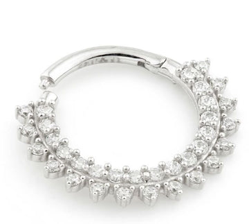 9ct White Gold Hinge Ring Cartilage Earring