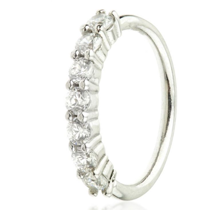 14ct White Gold Seamless Twist Cartilage Earring