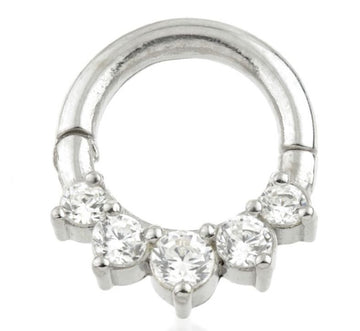 9ct White Gold Hinge Ring Cartilage Earring