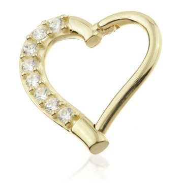 14ct Gold Heart Hinge Ring Cartilage Earring